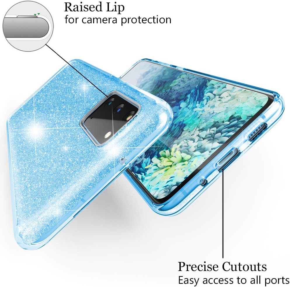 NALIA Glitter Cover Compatible with Samsung Galaxy S20 Case, Protective Sparkly Rugged Rhinestone Bling Phonecase, Slim Shiny Shockproof Bumper Sturdy Skin Protector Shell, Color:Gold
