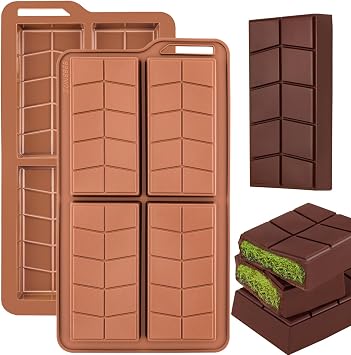 2Pcs Chocolate Bar Mold 0.82inch Deep,Dubai Silicone Chocolate MoldsZ4