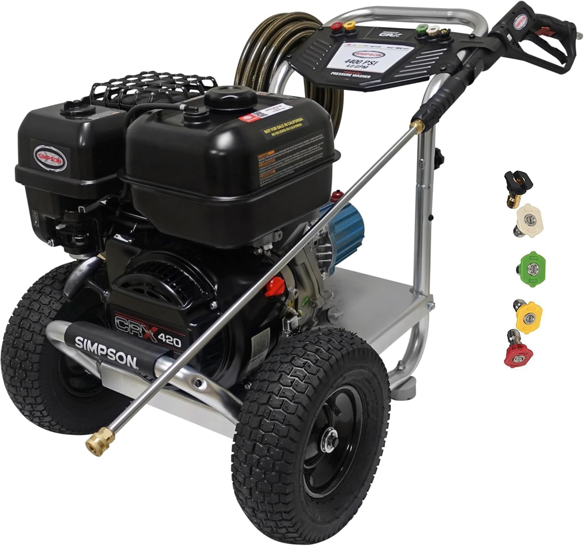 Simpson Cleaning 4400 PSI Gas Pressure Washer, 4.0 GPM Power Washer for Commercial Use, CRX 420 Engine, 50-Foot Steel-Braided Hose, Aluminum Series, 49-State (ALH4440)
