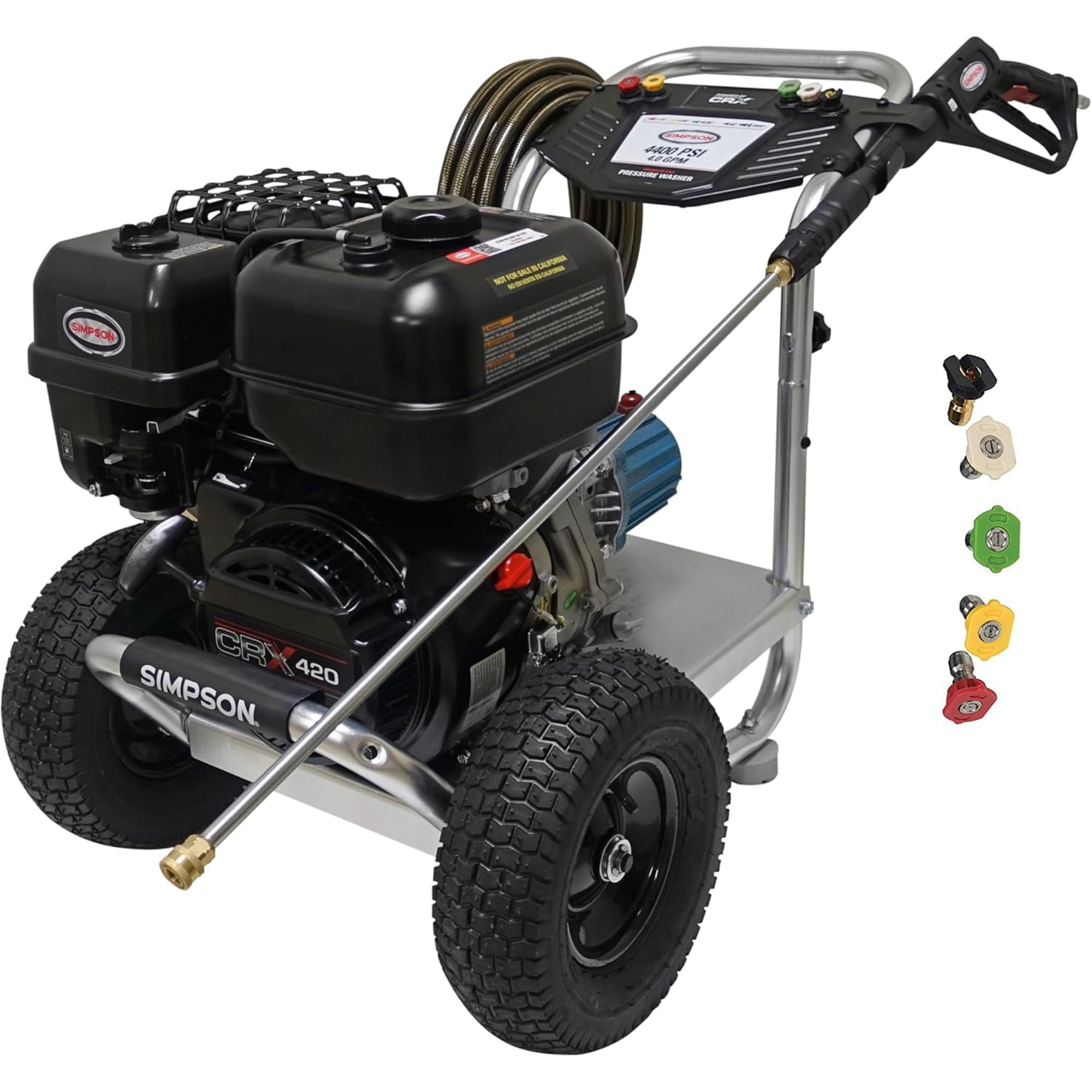 Simpson Cleaning 4400 PSI Gas Pressure Washer, 4.0 GPM Power Washer for Commercial Use, CRX 420 Engine, 50-Foot Steel-Braided Hose, Aluminum Series, 49-State (ALH4440)