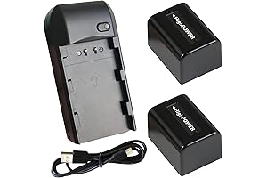 2-Pack 3.7V 2000mAh NP-FV5 Plus and Charger Kit for Camcorders