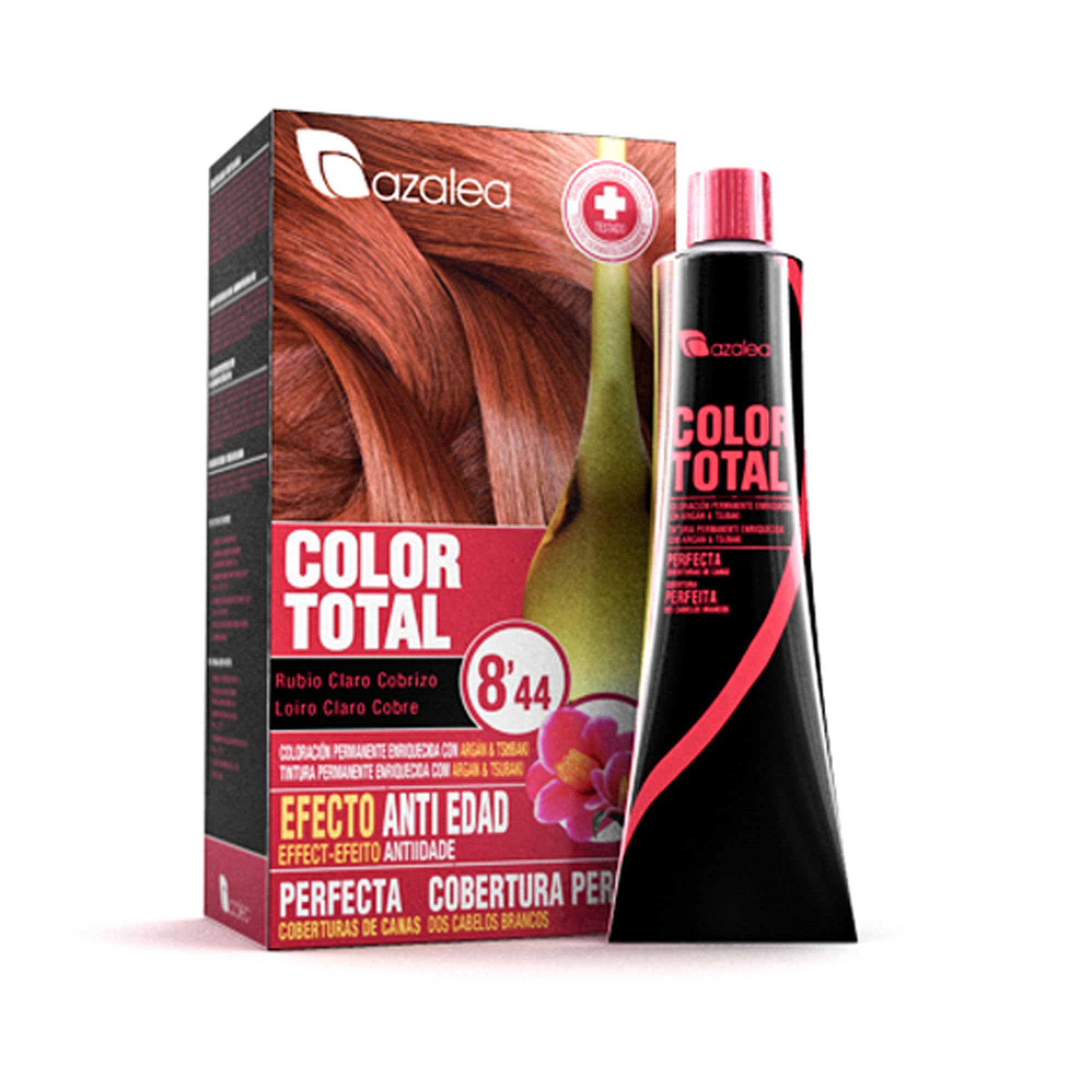 ALEA - Tinte Pelo Mujer - Color Total - Nº 8.44 - Color Rubio Claro Cobrizo - Coloración Permanente en Crema - Aceite Argán y Tsubaki - Cobertura Total de Canas - Aclara 3 Tonos en Cabellos Naturales