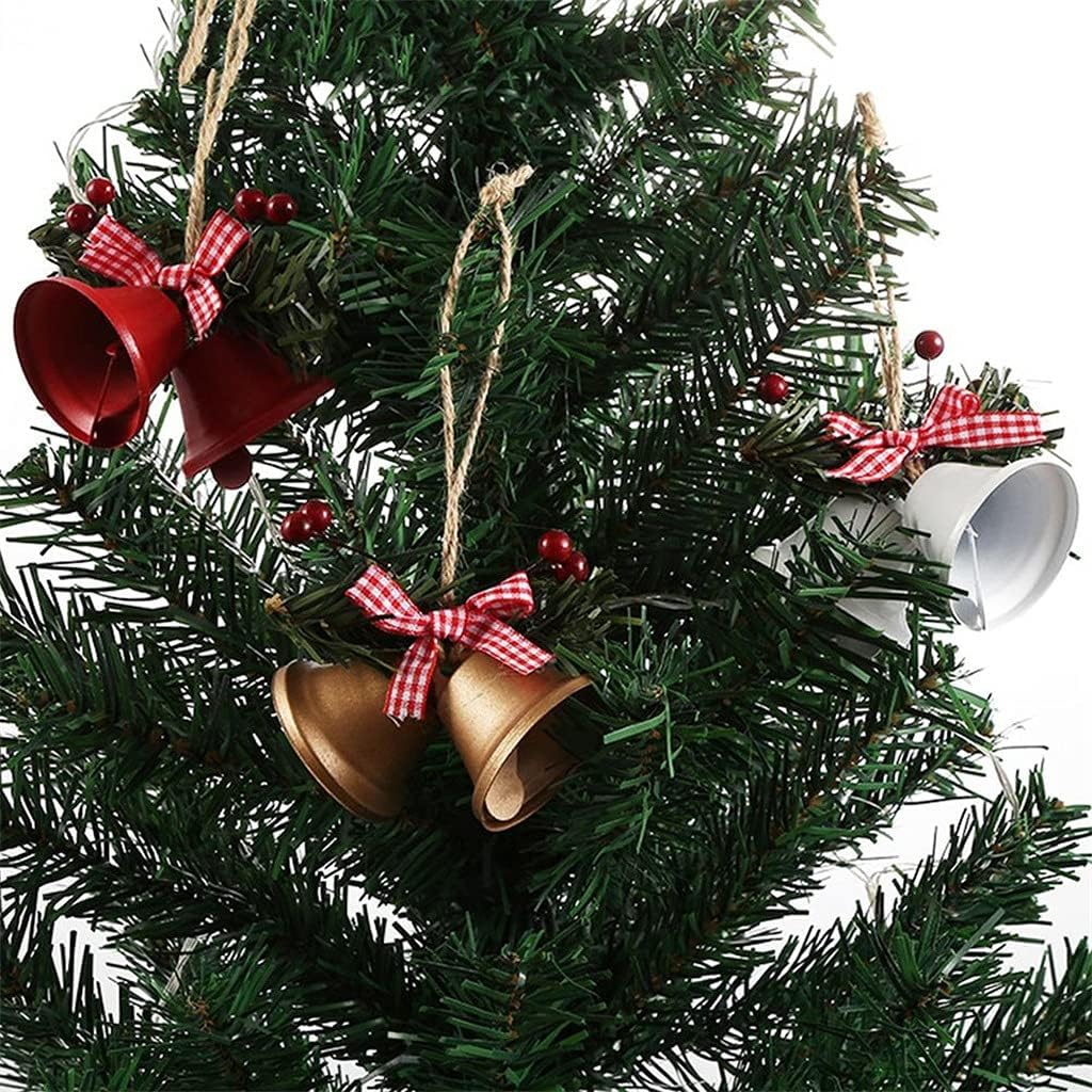 3pc 4.5cm Christmas Bell Ornament Metal Dual Bell Christmas Tree Hang Pendant Hang on Doordecor (Color : White Size : 13 * 10 * 5cm)