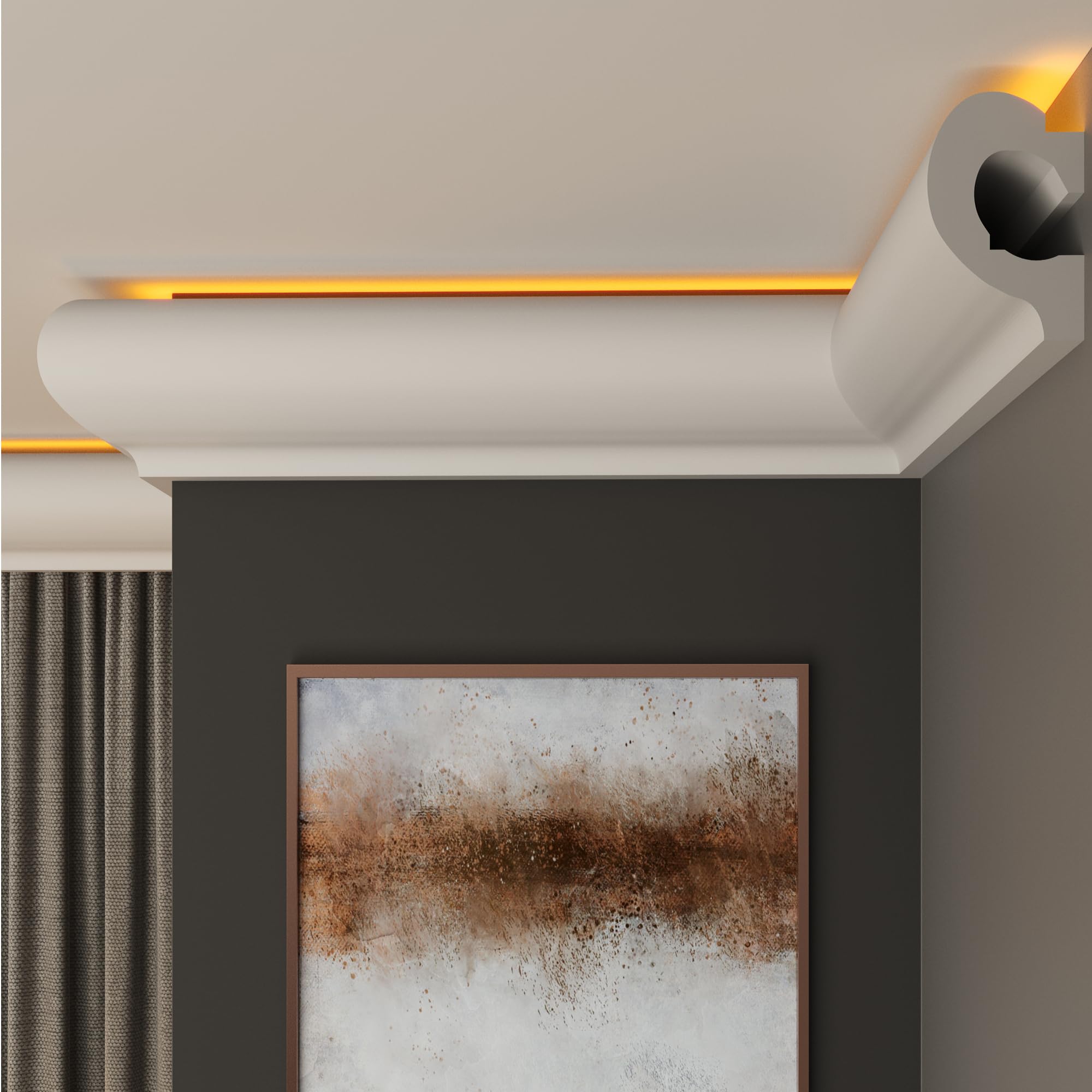FAST DECOR Premium Led Coving Cornice, Coving for Ceilings, Led Coving for Ceilings, LED Compatible Cornice Trim, Xps Coving for Ceiling, Moulding for Ceiling Lightweight (10m, CLU24)