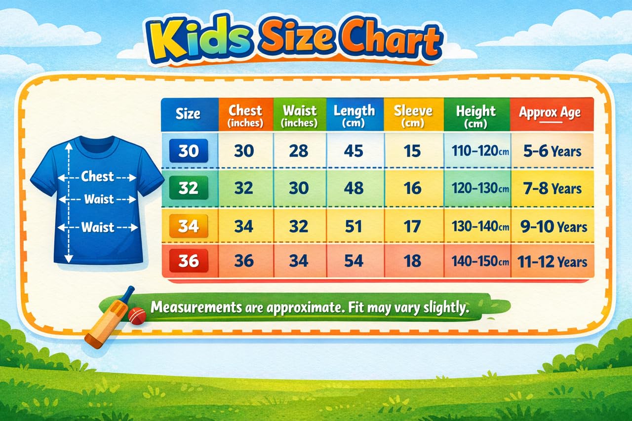 Raavi colors Kids Cricket Jersey – Customized T-Shirt for Indian Kids 4