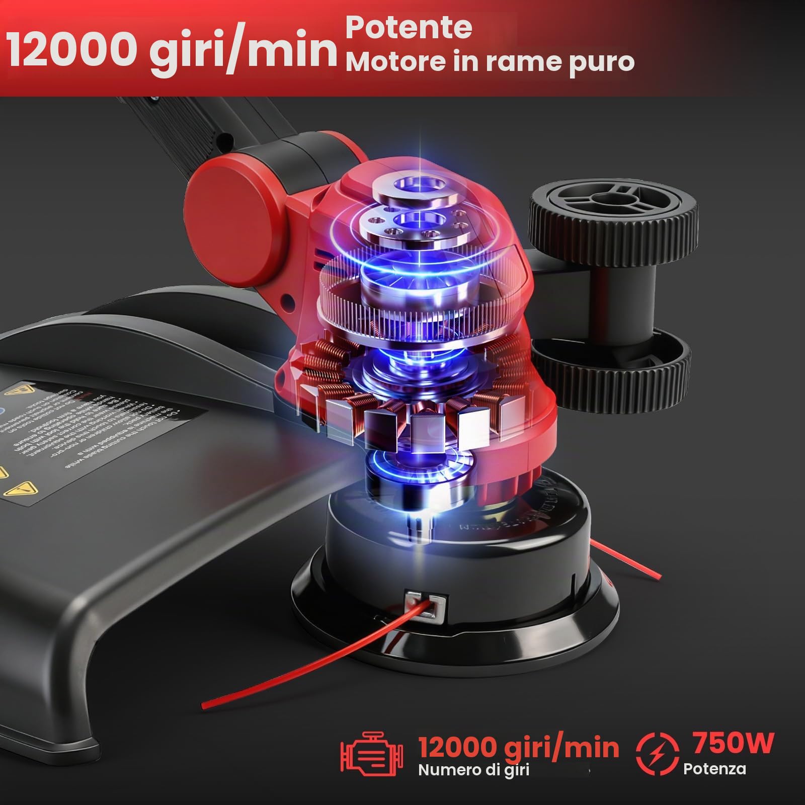 Tagliaerba a batteria compatibile con batteria Milwaukee da 18 V, tagliaerba elettrico 5 in 1, senza spazzole, angolo di taglio pieghevole a 180°, angolo di taglio a 90°, per tagliare prato, giardino