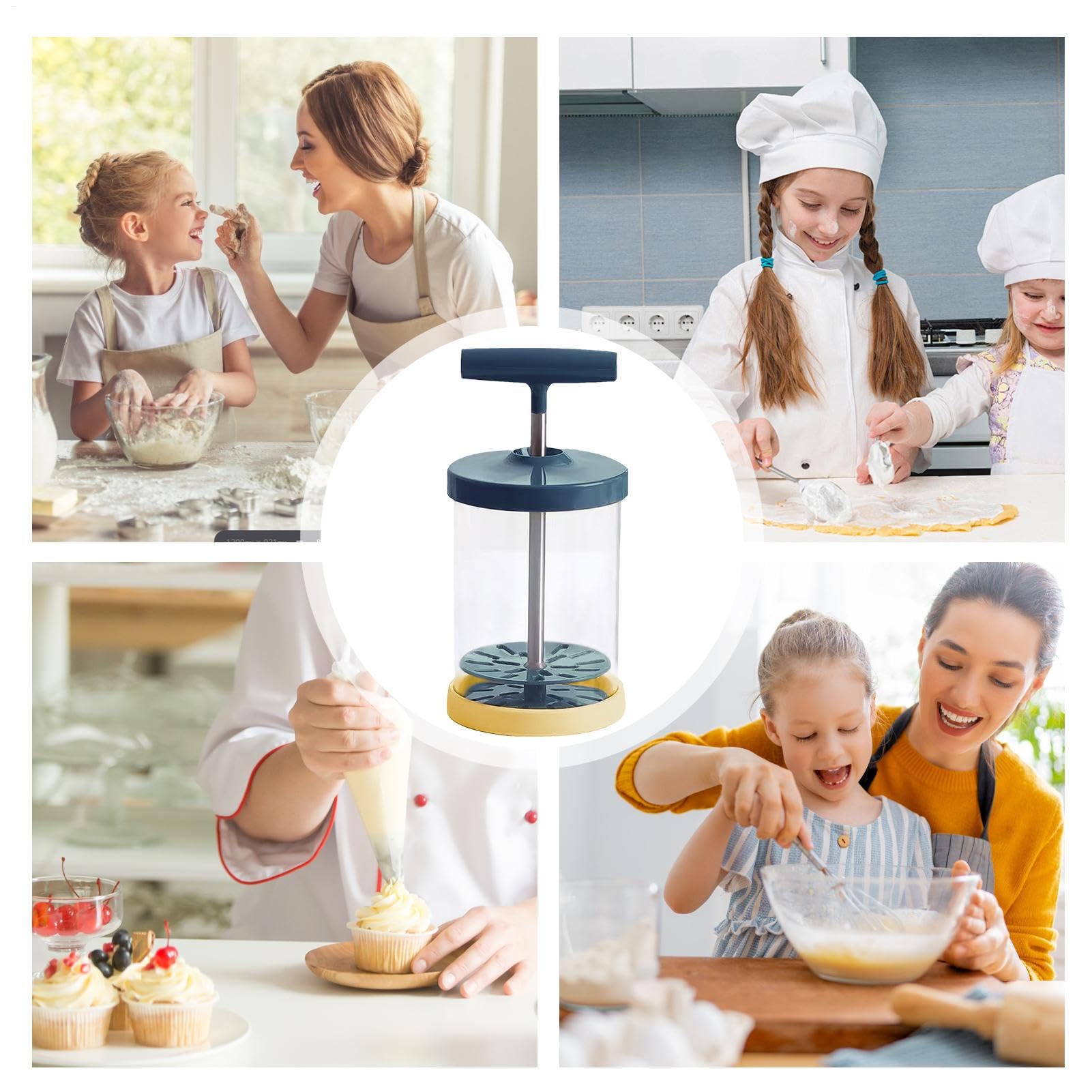Schlagsahnebereiter Manueller Sahnespender Edelstahl-Aufschäumer Mit Griff – Für Kuchendekoration & Desserts, Leicht Zu Reinigen