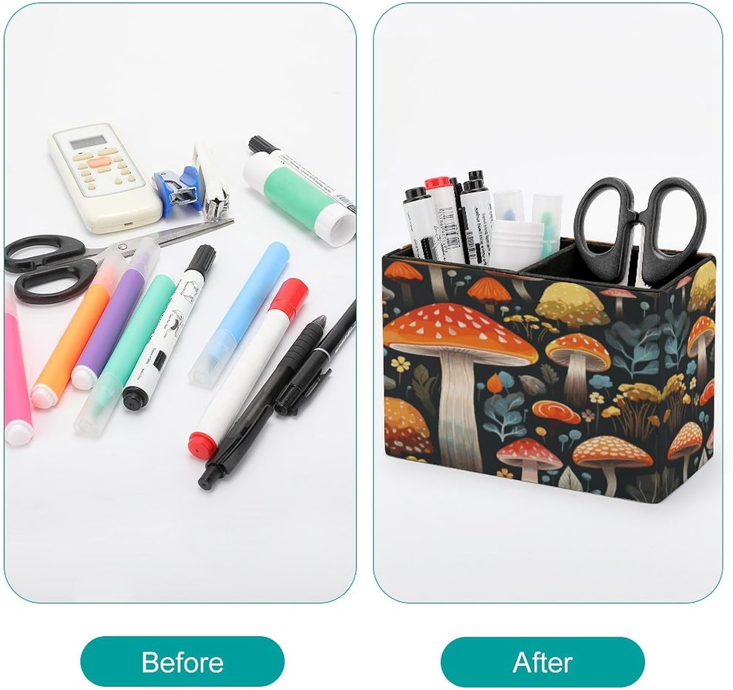 Colorful Mushroom Pen Holder Desk Organizer for Office Studio image 3