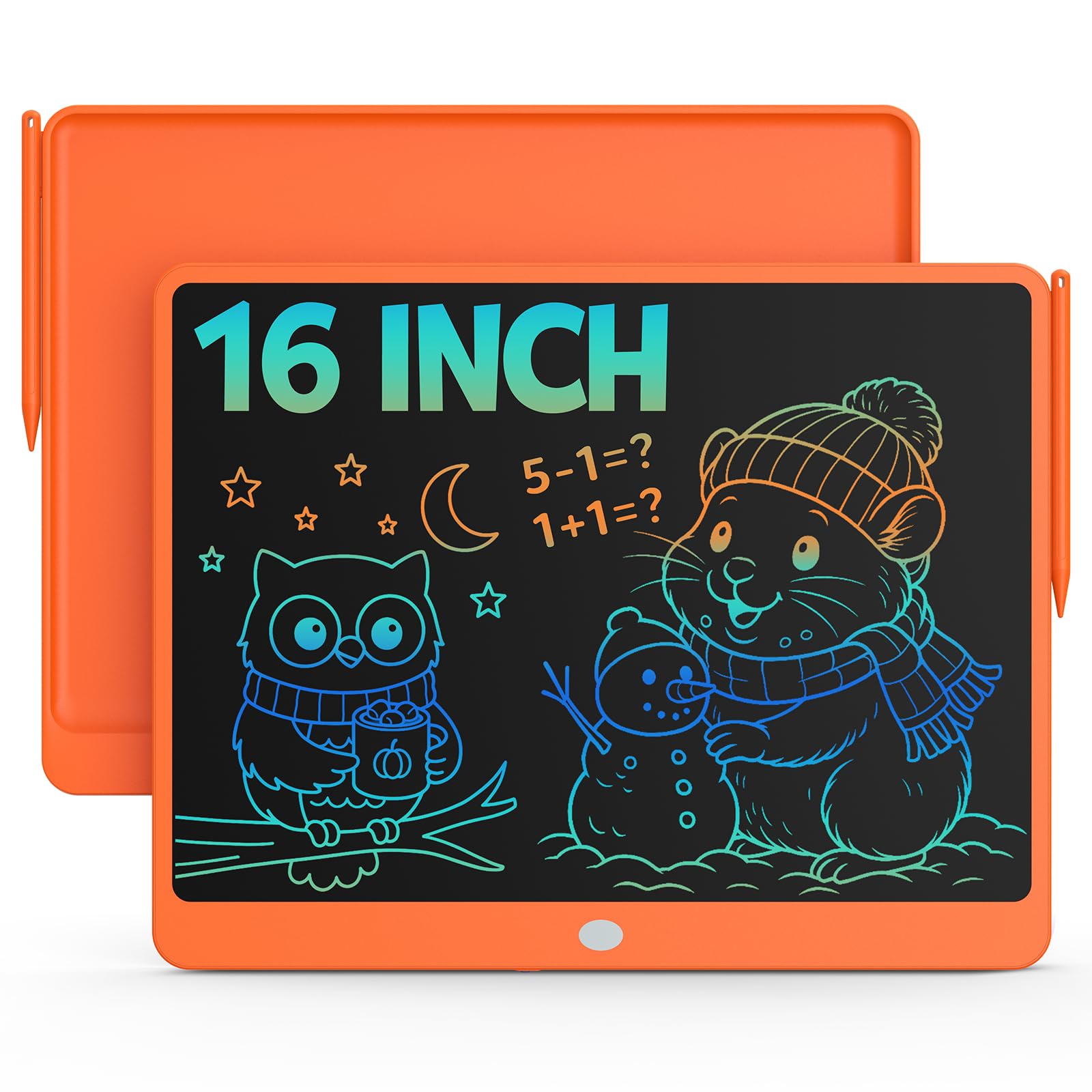 Bravokids 16 Inch LCD Writing Tablet for 3-8 Year Olds - Electronic Drawing Pad and Doodle Board as Educational Birthday Gifts for Girls and Boys (Orange)