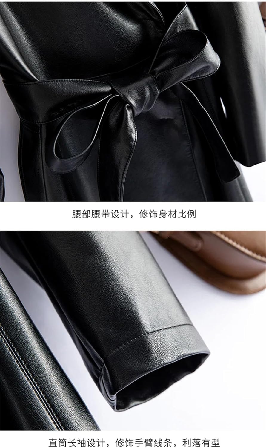 Women Sheepskin Coat Long Trench Top