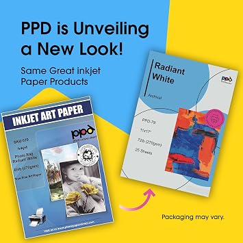 PPD 25 Sheets 11x17 Fine Art Inkjet Paper Printable Photo Rag Fine Art