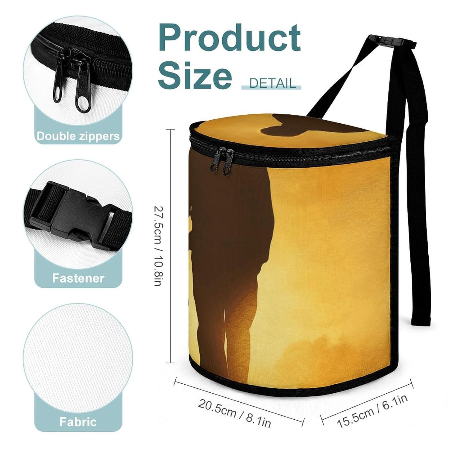 Car Trash Can Silhouette of an Old Man Printed Car Organizer Car Accessory Interior Car Garbage Can with Lid