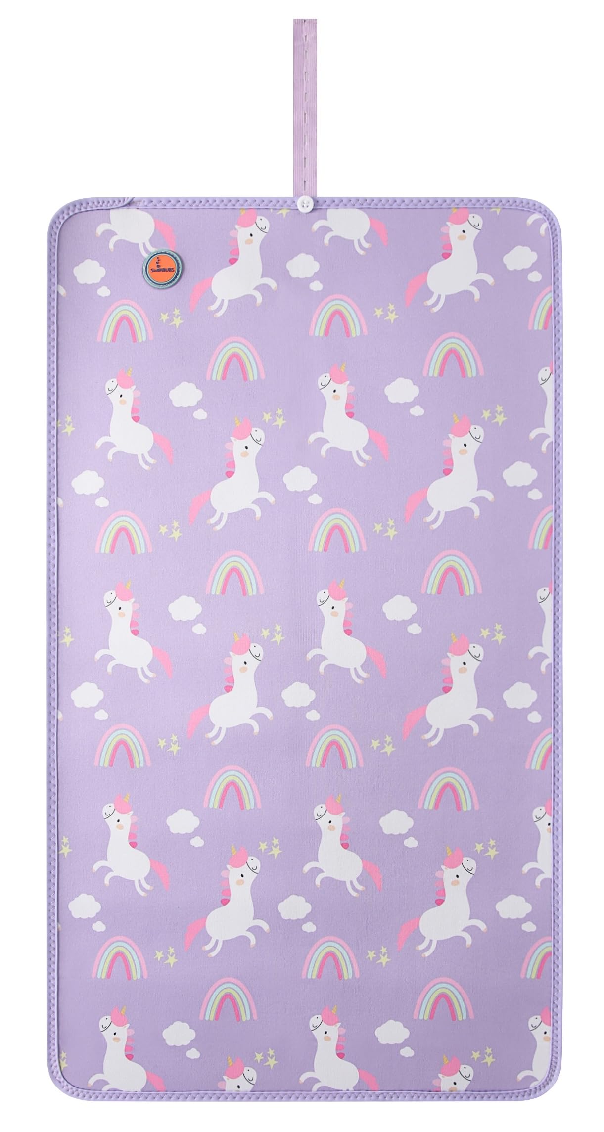 Swimbubs Baby Swim Changing Mat – Non-Slip Neoprene Roll-Up Mat for Babies and Toddlers, Keeps Baby Warm and Dry After Swimming (Purple Unicorn)