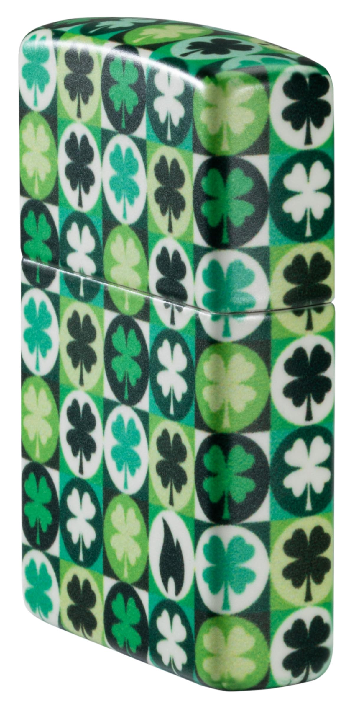 Zippo Briquet Tempête - Modèle Clover avec Trèfles - Vert 540 Color, Lueur dans Le Noir - Rechargeable - Réutilisable - Design Coupe-Vent - Coffret Cadeau - Fabriqué aux États-Unis