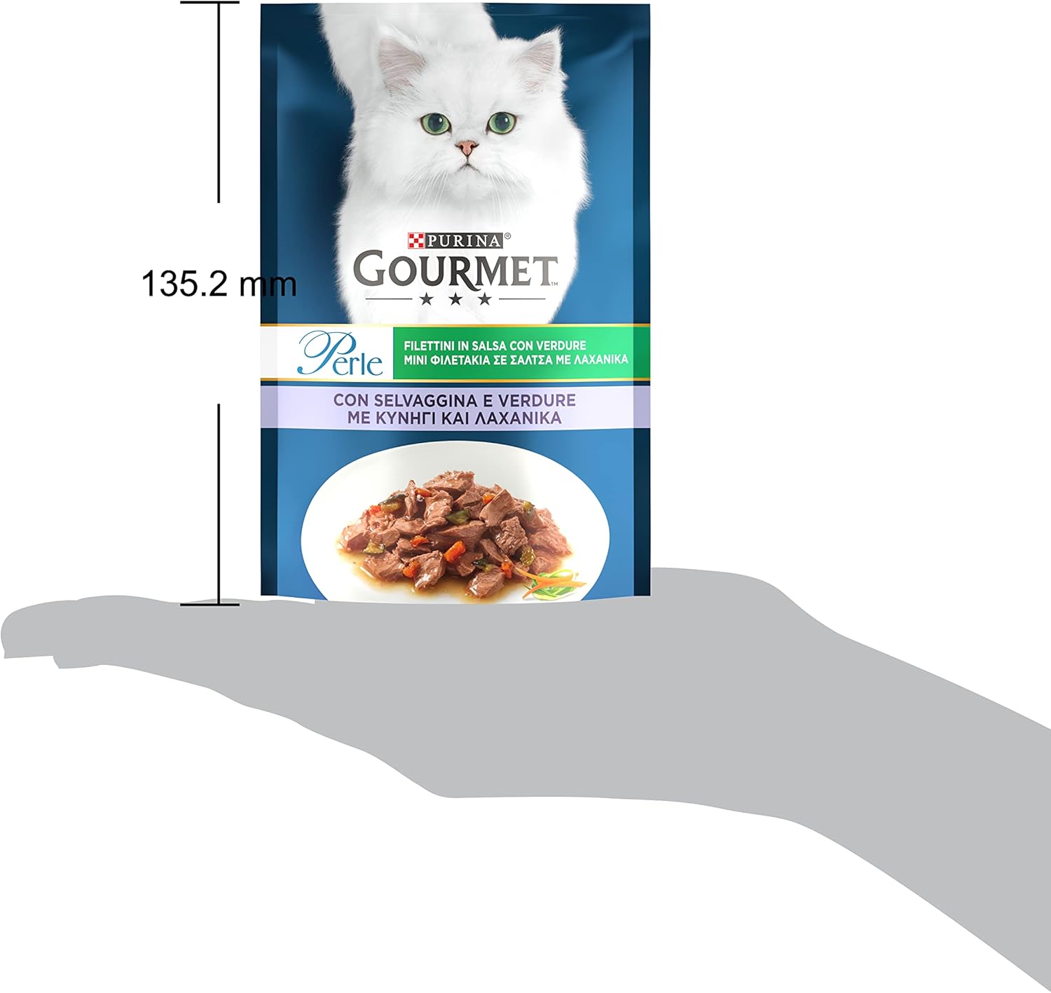 Purina Gourmet Perle Filettini in Salsa Cibo Umido per Gatti con Selvaggina e Verdure, 26 Buste da 85g Selvaggina e Verdure 85 g (Confezione da 26) - Immagine 4