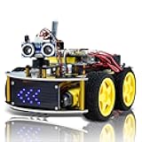 Smart Car Robot,4WD Programmable DIY Starter Kit for Arduino for Uno R3,Electronics Programming Project/STEM Educational/Science Coding Kit for Teens Adults,15+