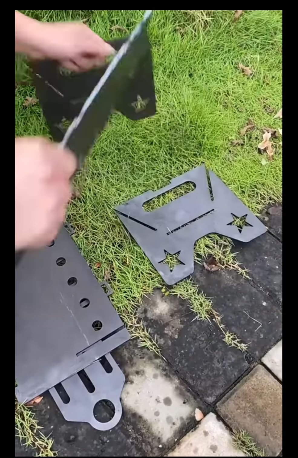 Folding, portable grill - garden/gift/may day/lake/fish metal. Quick assembly