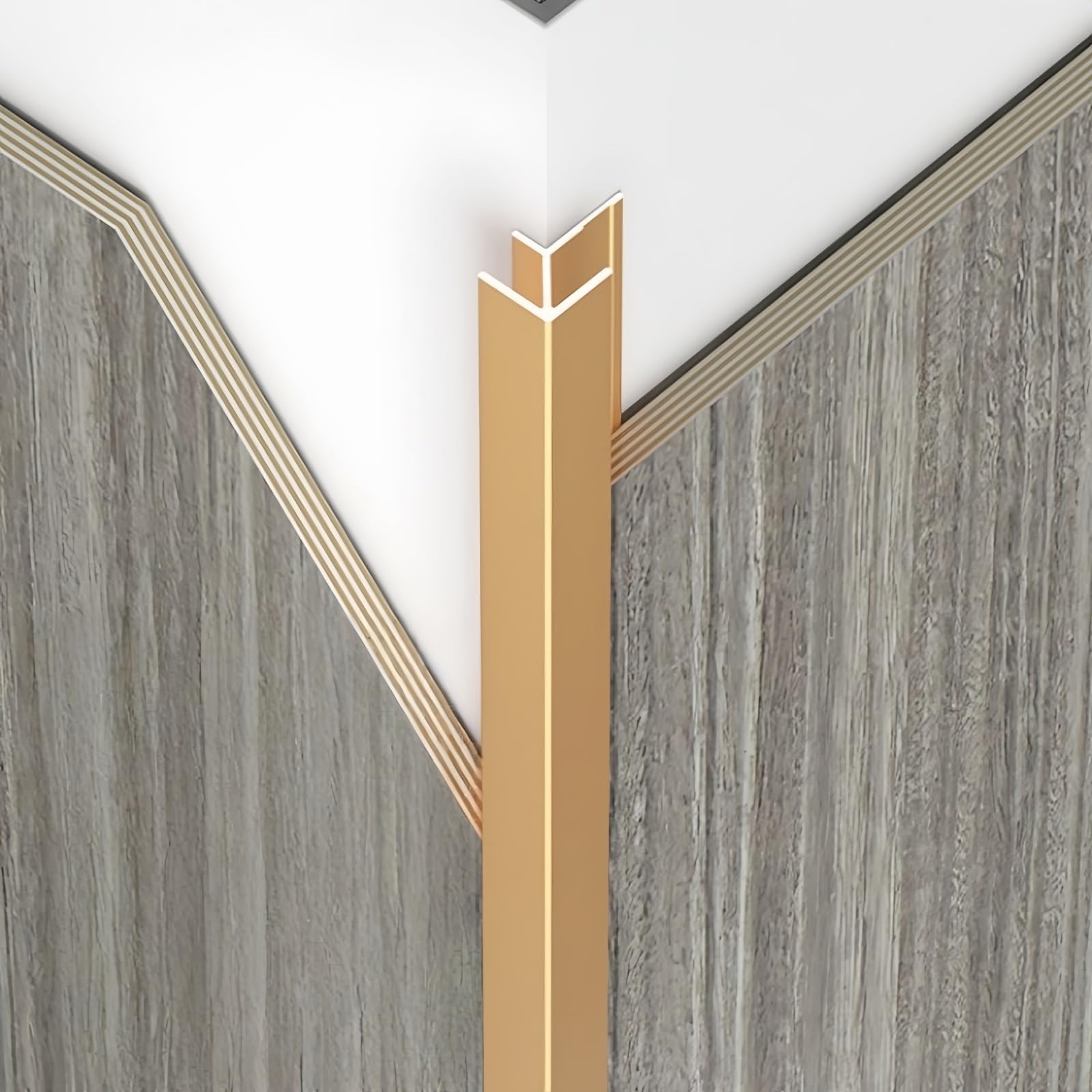 Fliesenumrandung aus Aluminium für Außenwände und Wand, 3,5-18,5 mm, 100 cm, 3 Stück, Anti-Kollision, dekorativ, für Flur, Lobby, Wohnzimmer (Gold, 9,5 mm)