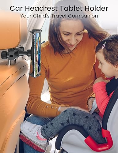 Miniatura 2 de OHLPRO Soporte para tableta para reposacabezas para asiento trasero de automóvil, soporte para iPad compatible con tablet de 4.7 a 13 pulgadas para