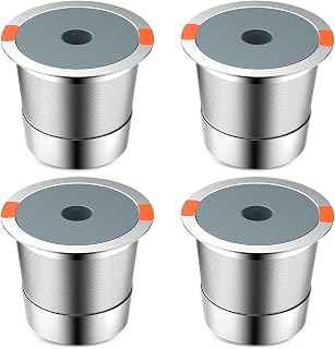 Reusable K Cups | Reusable K Cups for Keurig 1.0 & 2.0 Single Cup Coffee Makers,Stainless Steel Integrated Mesh Strainer keurig accessories (4 pack)