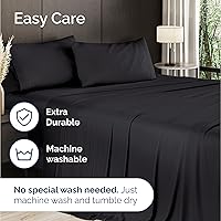 Vista 23 de Sábanas de bambú 100% rayón derivado de bambú, tamaño individual, sábanas refrescantes para individuales. Ropa de cama ultra suave, transpirable