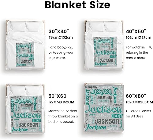 Vista 19 de Manta personalizada con texto, manta personalizada con nombre para madre, padre, adultos, amigos, amantes, perros, mascotas, manta de franela 01