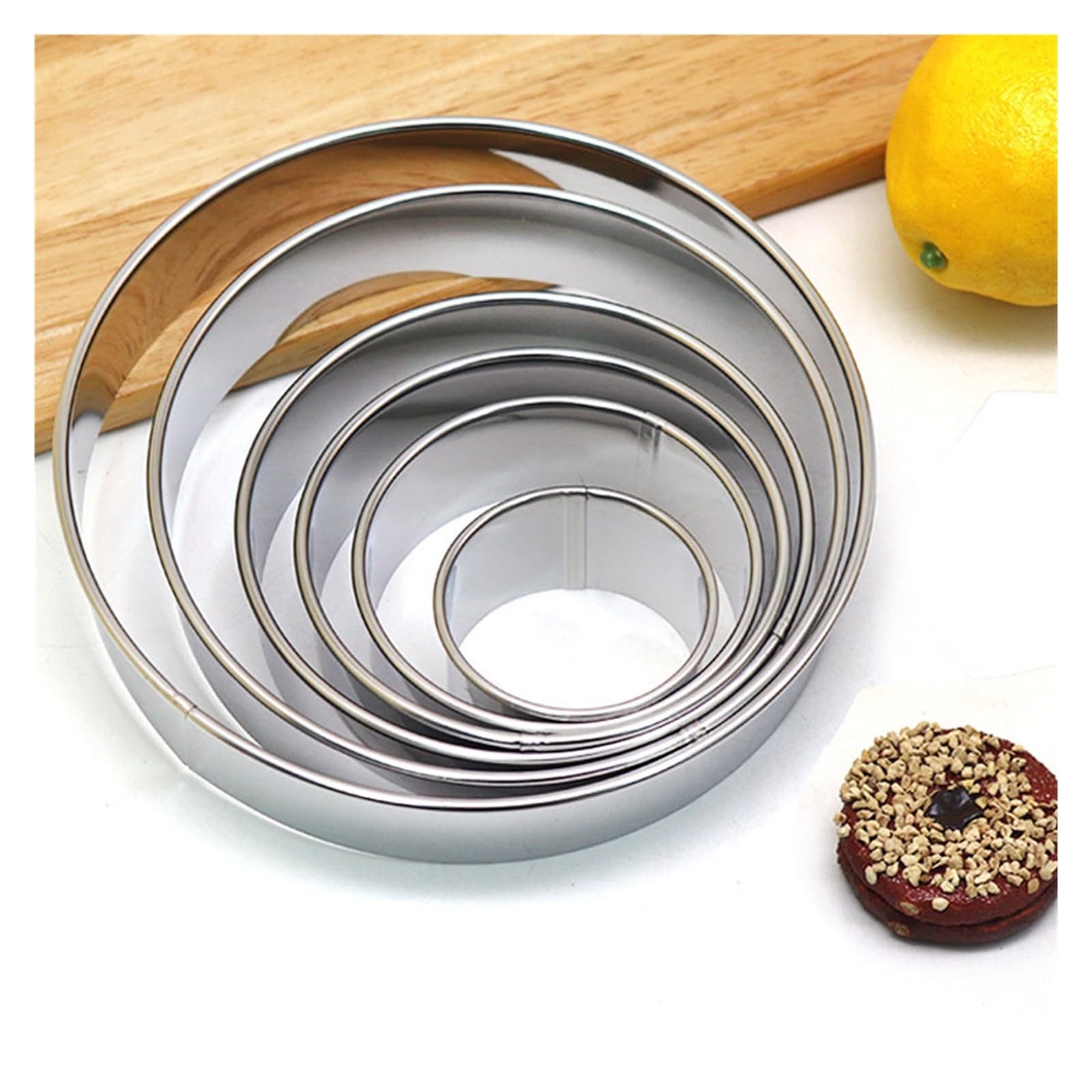 6 uds forma redonda anillo de Mousse molde for pastel horneado de queso DIY galleta corte de acero inoxidable utensilios de cocina for el hogar postre