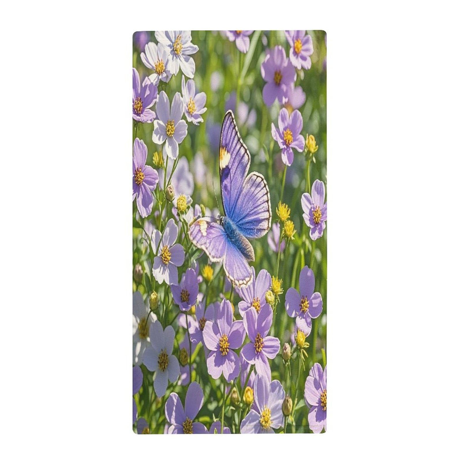 FekiLoot Purple Butterfly and Flowers Bath Towel Super Soft Highly Absorbent Bath Towel Fashion Quick Drying Bathroom Towel Soft Large Fingertip Towels for Bathroom Gym Travel Camp Pool