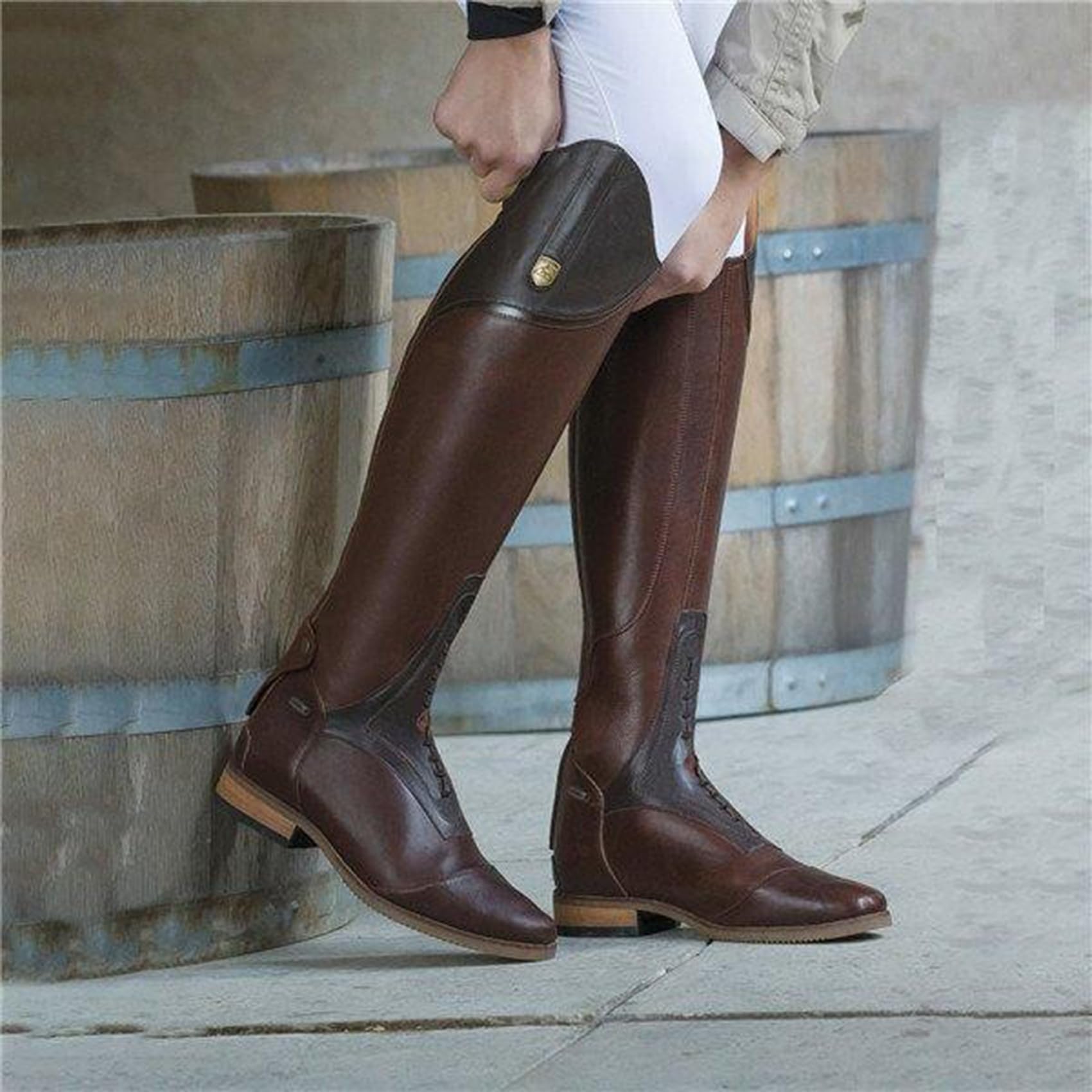 Botas Ecuestres de Cuero PU para Montar, Estilo Retro, Hombre y Mujer
