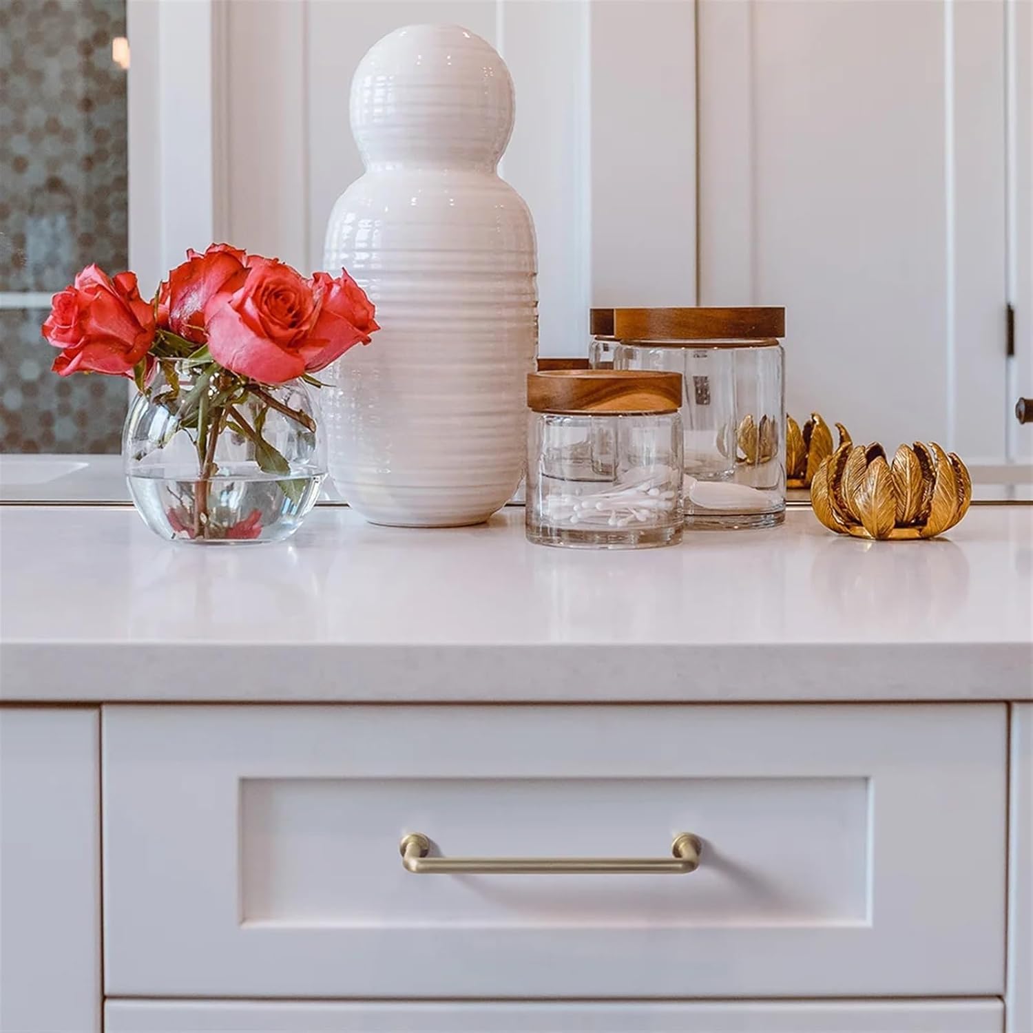 Matte Gold Cabinet Pulls Kitchen Door Handles Drawer Knobs Cupboard Handle for Retro Furniture Hardware 1/6Pcs (Color : 1827TLS-96mm, Size : 1pc)