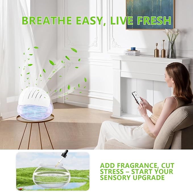 Purificador de Aire Lavador Difusor de Aromas con Luz LED miniatura 8