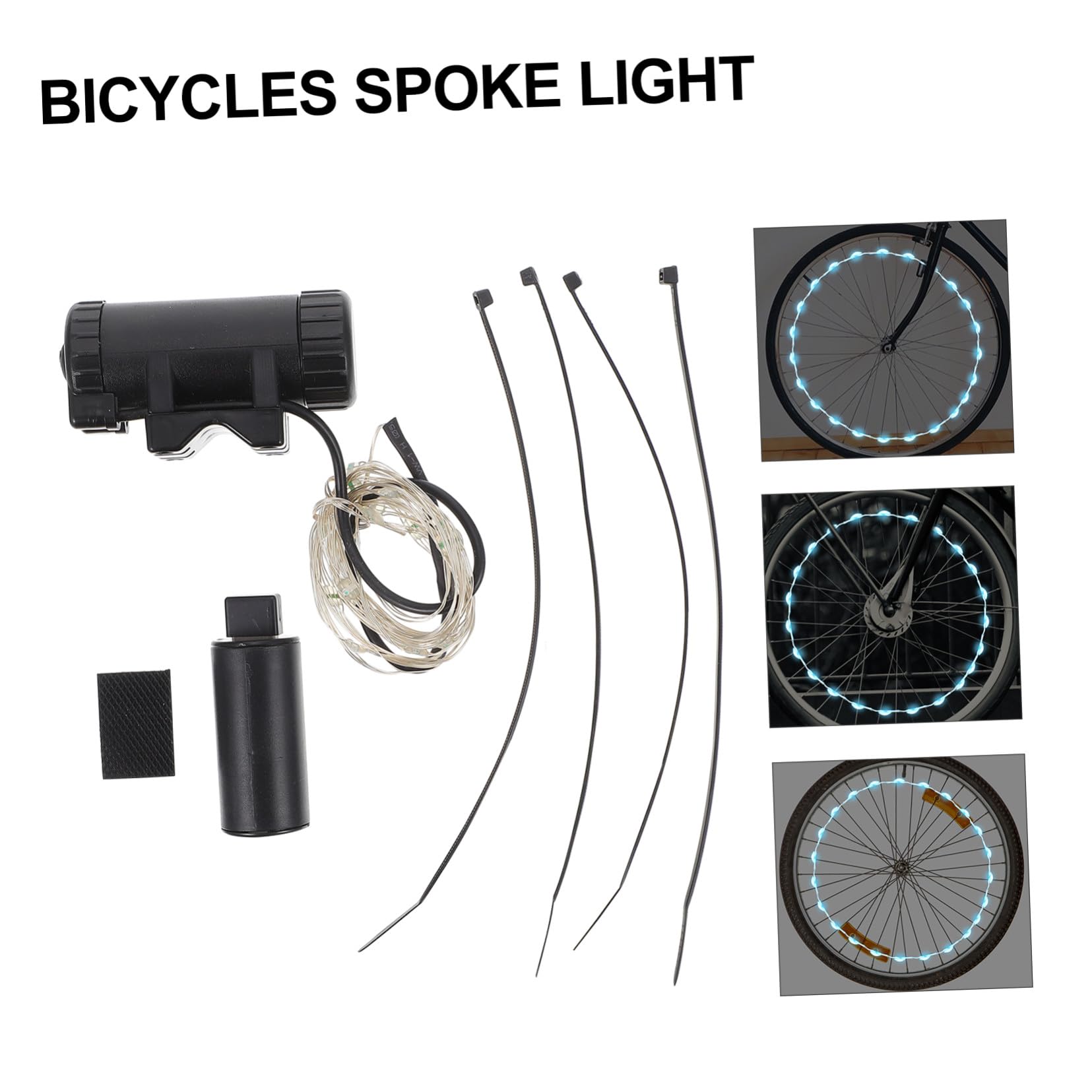 ifundom Luce per Bicicletta Davanti Posteriore parlato riflessivo Ricaricabile Luce Decorativa per Bici parlò Leggero Luce Filo Bici Lampada a Raggi Luce della Ruota Addominali Nero