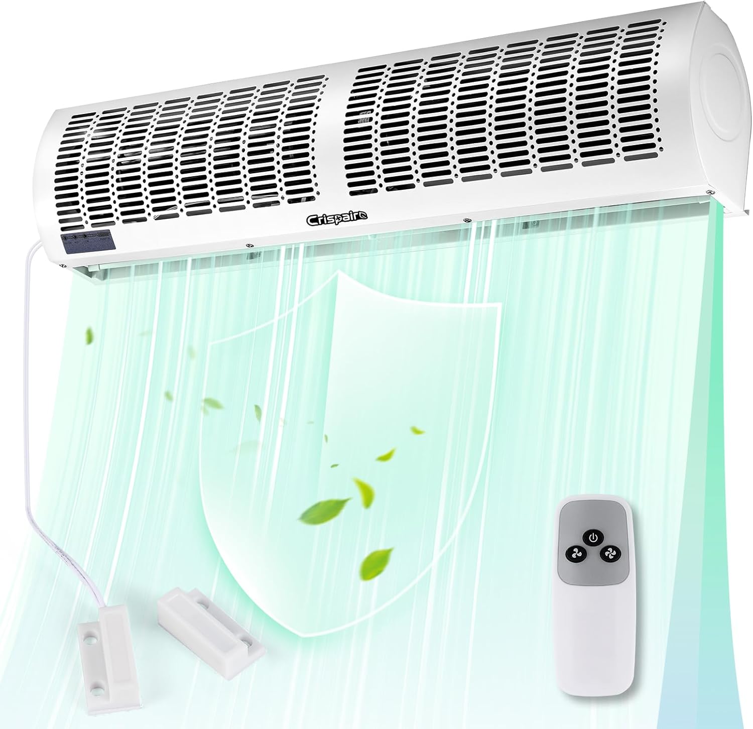 36-Inch White Air Curtain with Magnetic Door Switch 1527 CFM/2165 FPM Dual-Speed Adjustable Commercial Indoor Air Door Easy to Install Industrial Fan(Note: This is not an air conditioner)