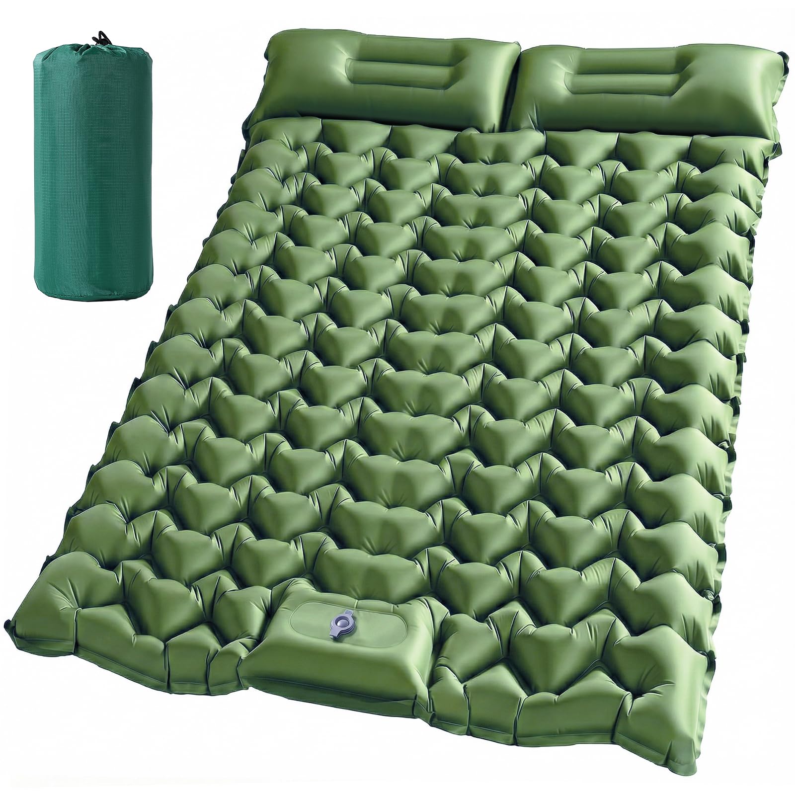 Elegear Isomatte Camping, 14CM Verdicktes Aufblasbare Luftmatratze mit Fußpumpe, Strapazierfähiges 50D-Nylon + TPU Tragbar Kompakt Wasserdicht Schlafmatte für Camping Wandern Trekking Backpacking