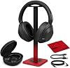 Sony ULT WEAR Audífonos inalámbricos con cancelación de ruido y Alexa integrada, diseño cómodo con graves potentes, negro WHULT900N/B, paquete con soporte para audífonos Pro Audio y paño de microfibra 1