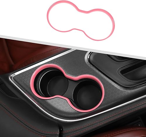 Miniatura 1 de JeCar Funda para portavasos delantero, accesorios interiores compatibles con Dodge Challenger 2015-2020 (rosa)