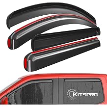 KitsPro in-Channel Window Visors for 2017-2026 Ford F-250 F-350 Super Duty & 2015-2020 F-150 SuperCrew Gloss Black Side Window Deflectors Vent Rain Guards, 4-Piece Set