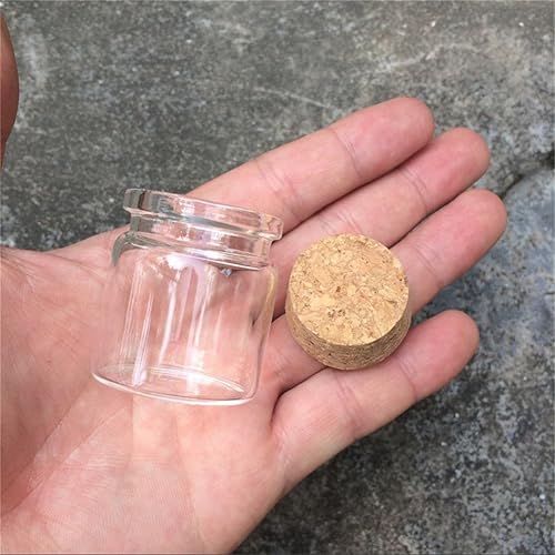 Miniatura 8 de 1.457x1.575x1.063 in 0.7 fl oz Lindos frascos de vidrio botellas de vidrio con corchos pequeños frascos de vidrio botellas de regalo Fábrica al por