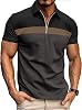 Ryehack Men's 14 Zip Polo Shirts Short Sleeve Raglan T-Shirt Casual Tops Golf Shirt Regular Fit S-3XL