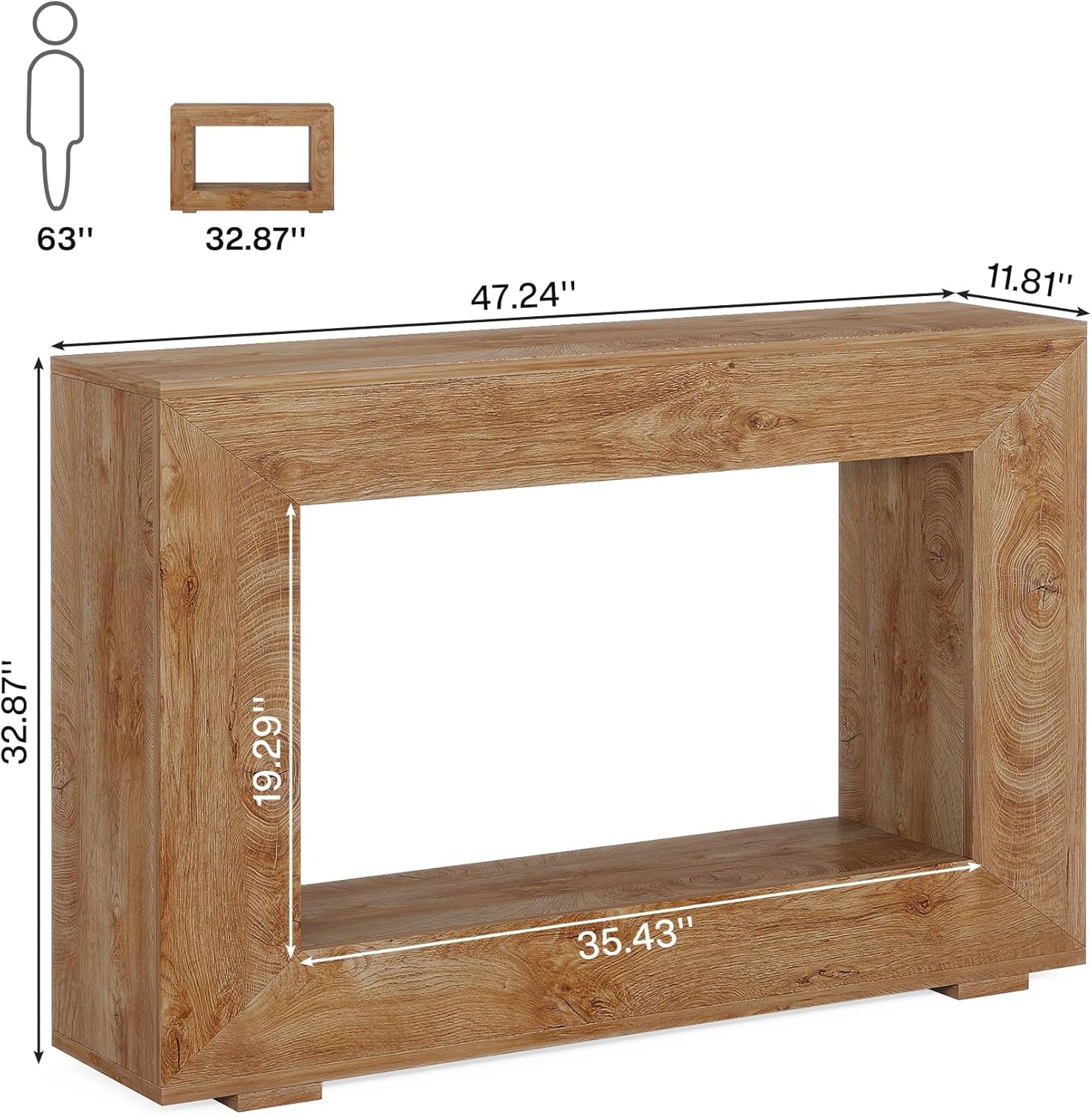 Lailang 120cm Mesa de Entrada, Aparador Entrada recibidor, Mueble recibidor Entrada, Mesa Consola Estrecha, Consola recibidor Madera, Recibidores Modernos, 120 x 30 x 84 cm, Natural Wood