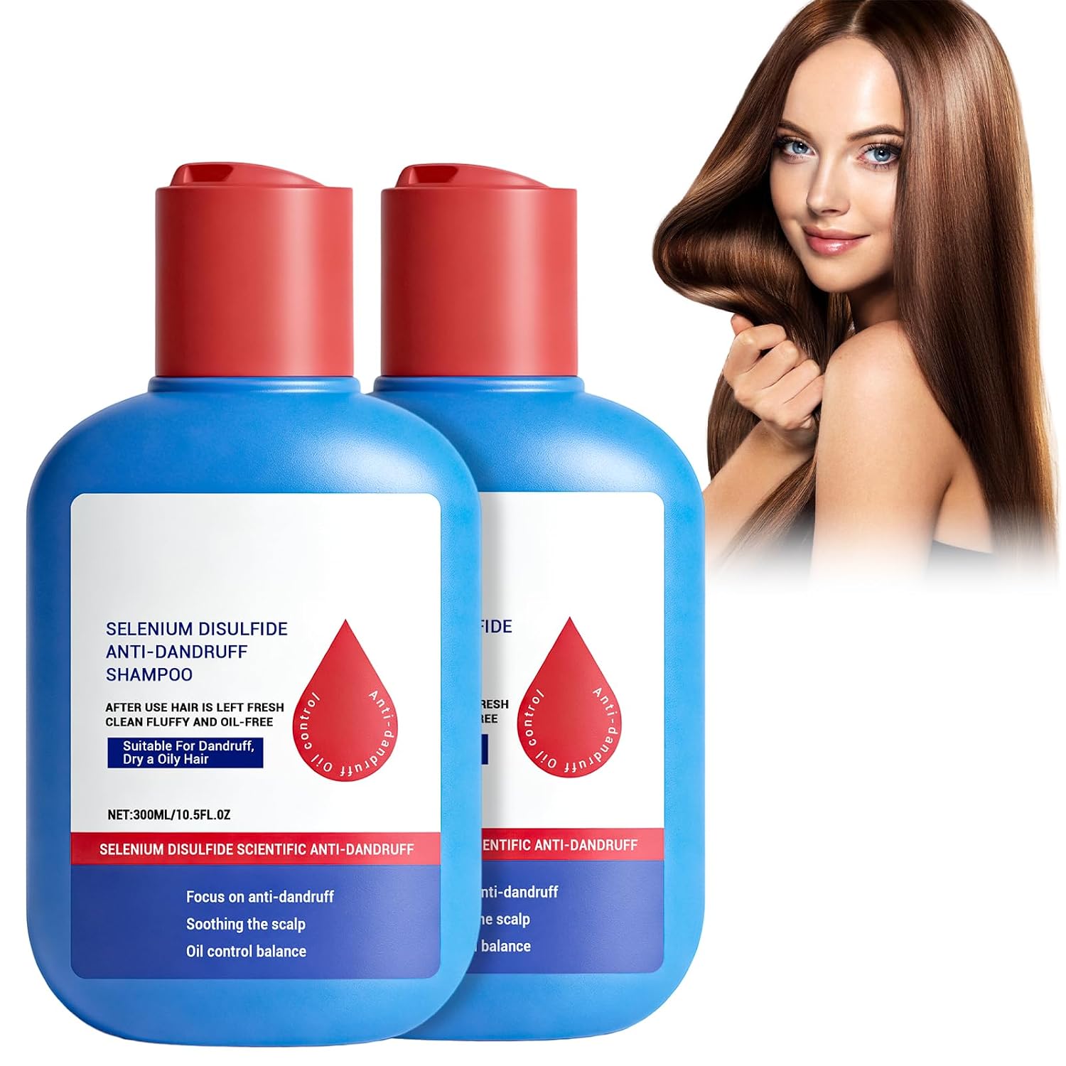 2 Pack Nipori Shampoo, Oil Control Refreshing Anti-Dandruff Anti Hair Loss Shampoo for Men & Women,10.5 Fl. Oz