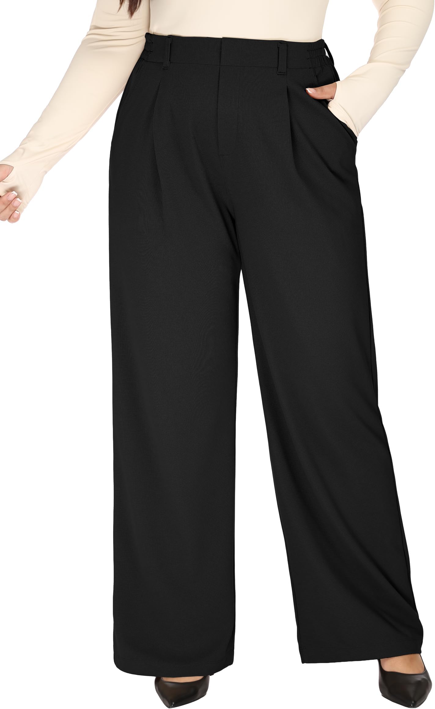 1X-5X Plus Size Stretchy Work Pants Women Pull on Womens Dress Pants Business Casual Outfits Slacks for Women