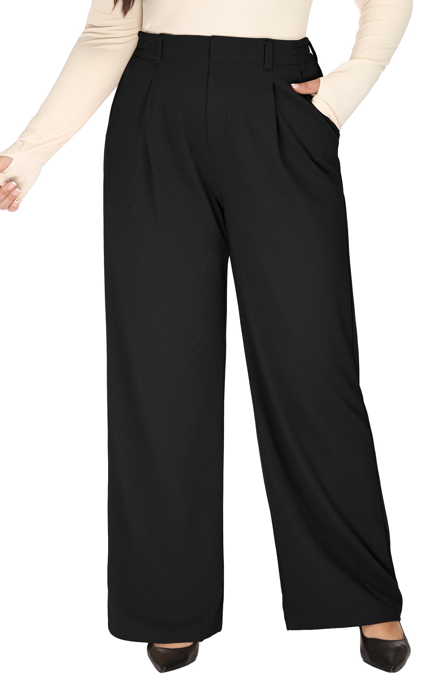 Heathyoga 1X-5X Plus Size Stretchy Work Pants Women Pull on Womens Dress Pants Business Casual Outfits Slacks for