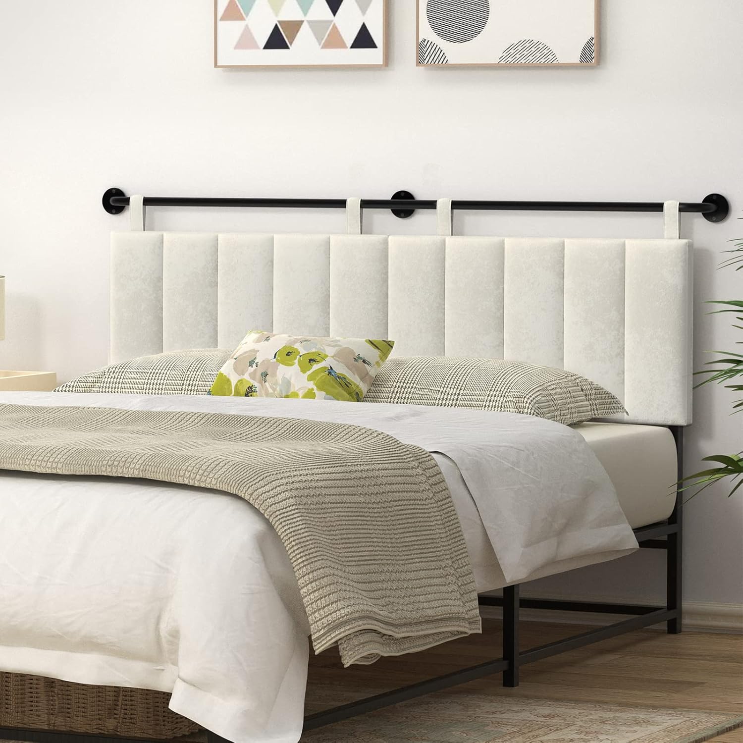 Amazon.com - BSHOMGI Upgrade Wall Mounted Headboard Adjustable King Headboards Only Comfortable ...