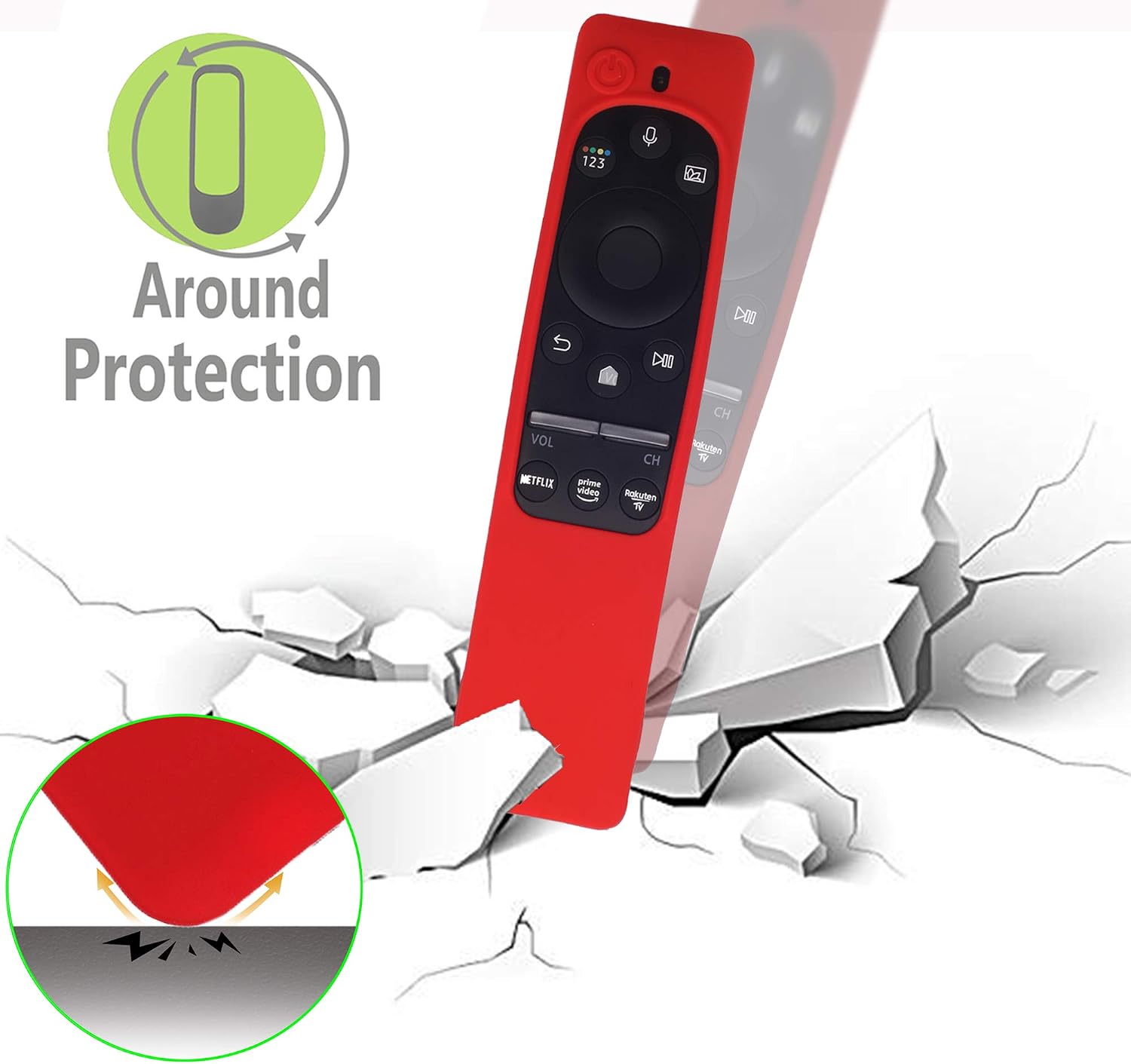 Silicone Protecitve Case Cover for Samsung Smart TV Remote Control BN59 Series, with Magnet Anti-Lost Shockproof Soft Anti Slip Samsung Remote Control Cover (Midnight Blue)