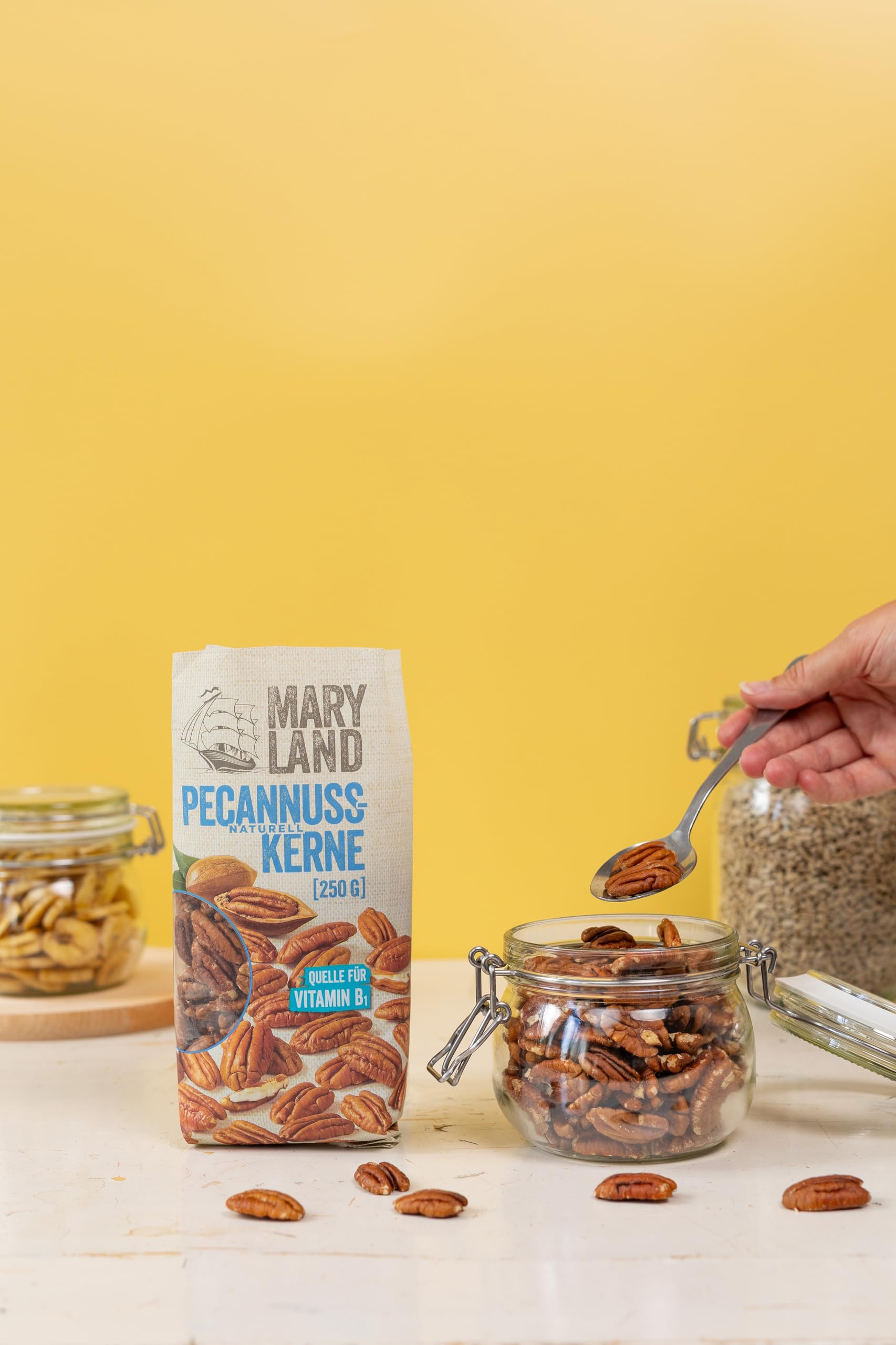 Maryland Pecannusskerne 250g Beutel 6er Pack – Pecannusskerne naturbelassen, vegan, frei von künstlichen Aromen, ohne Zusatzstoffe – Im praktischen Beutelformat genießen (6 x 250g)