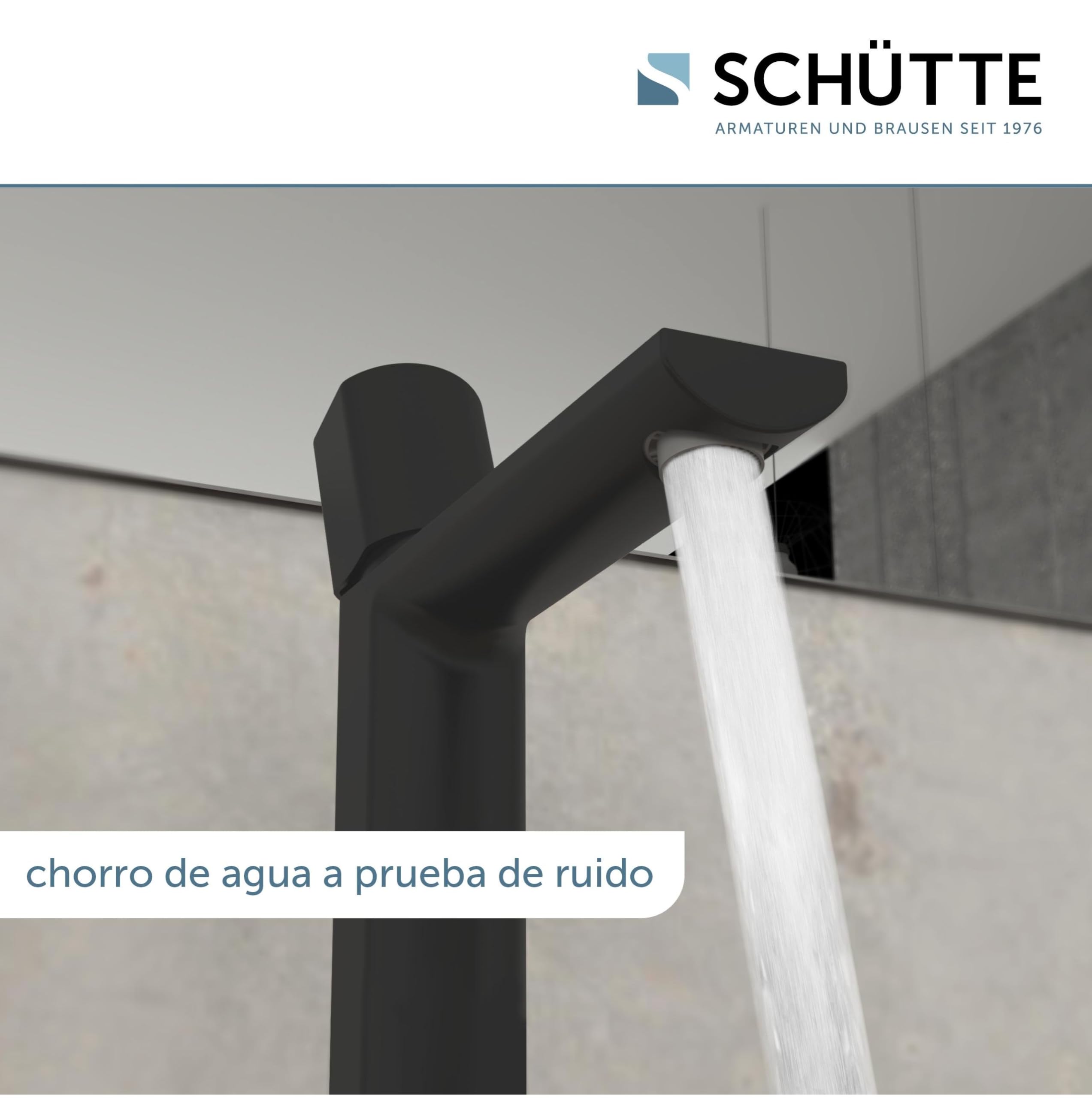 Schütte New York 33616 - Grifo mezclador monomando para lavabo con desagüe, grifo mezclador con válvula emergente, grifo de baño, monomando para baño, color negro