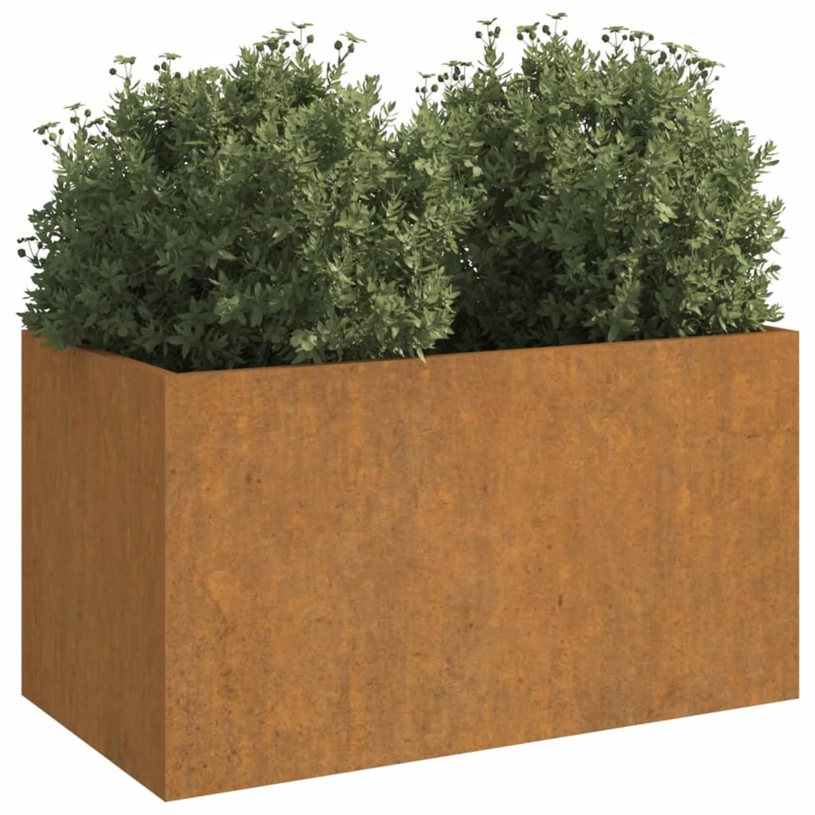ShGaxin Skrzynka na kwiaty, doniczki zewnętrzne, doniczka zewnętrzna, taras ogrodowy, stal corten szara 62 x 30 x 29 cm