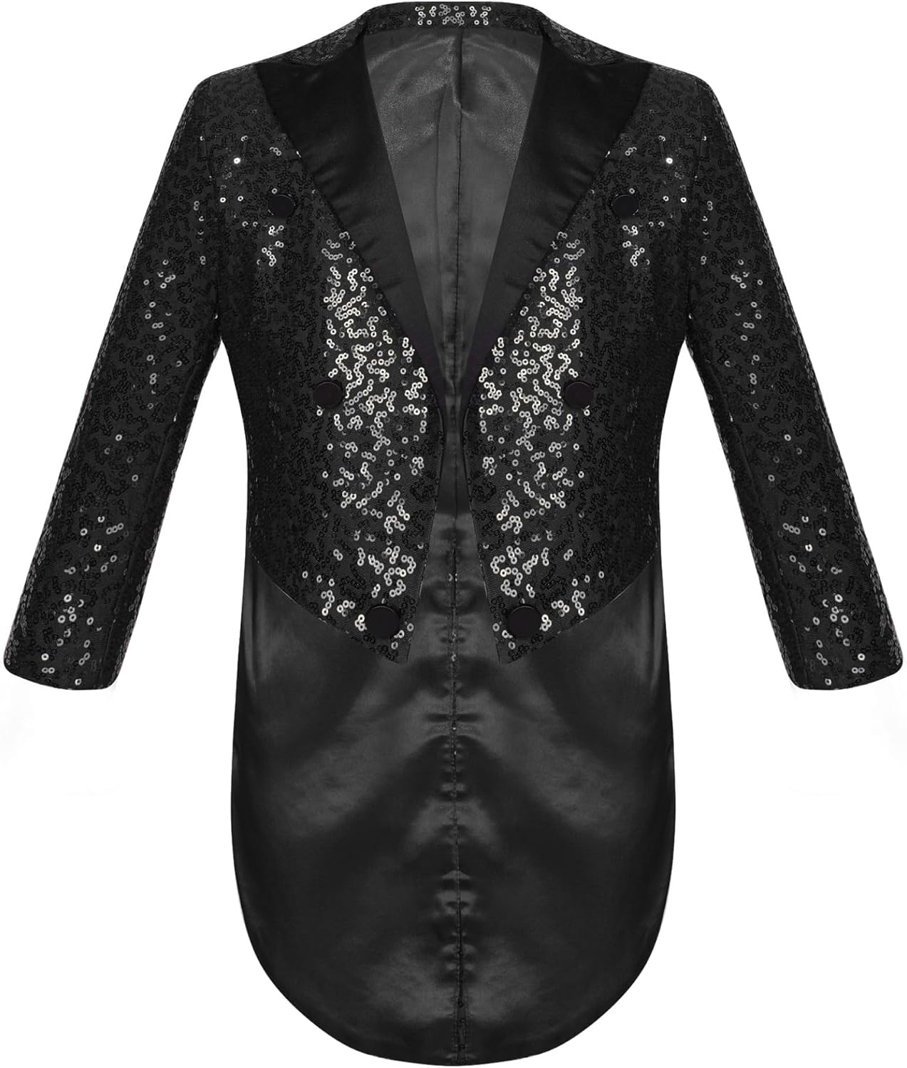 Kids Boy's Tuxedo Jacket Sequin Blazer Tailcoat Swallowtail Suit Dinner Party Formal Dress Coat