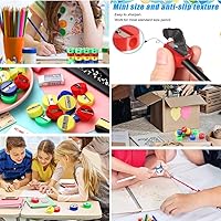 Vista 8 de AKOAK 36 sacapuntas de lápices, mini sacapuntas manual redondo, sacapuntas de bolsillo de plástico de un solo agujero, adecuado para preescolar